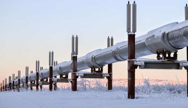 Trans-Alaska Pipeline in winter